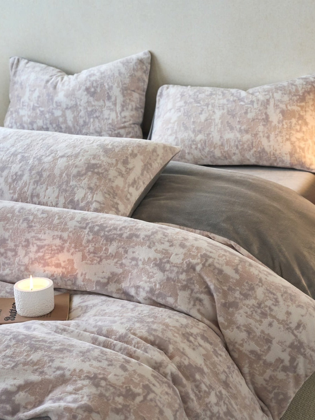 Sculpted Floral Plush Bedding Set original reference image 38