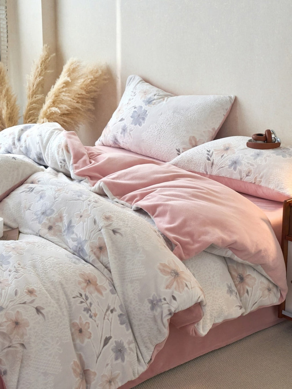 Sculpted Floral Plush Bedding Set original reference image 44