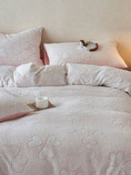 Sculpted Floral Plush Bedding Set original reference image 49