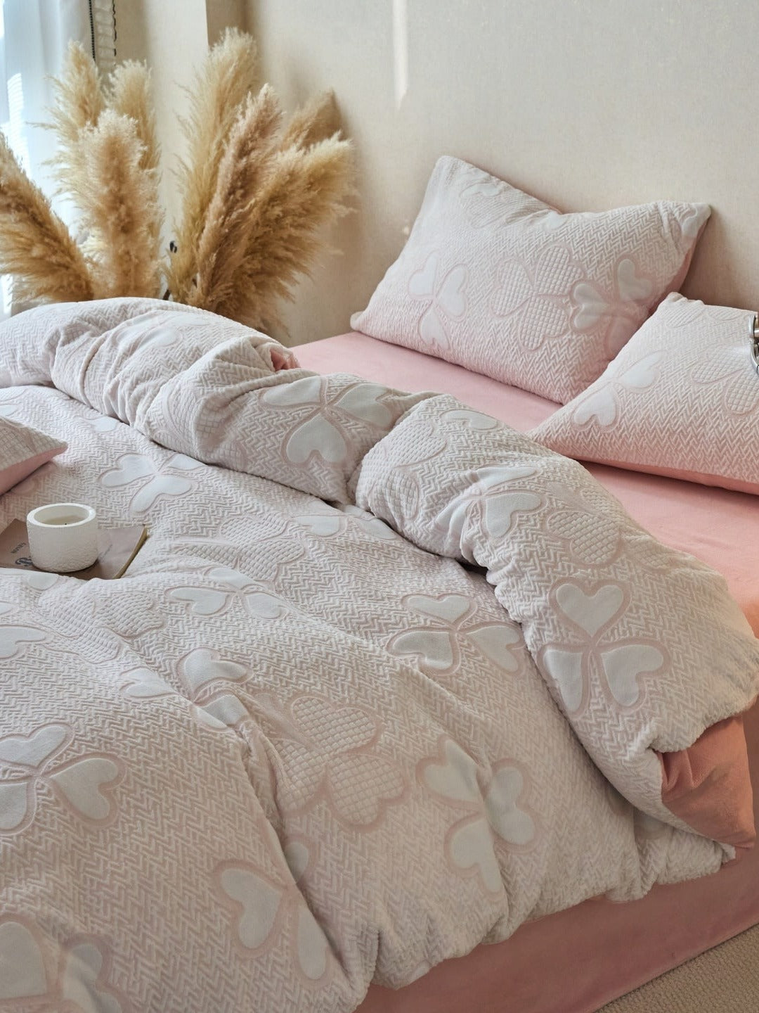 Sculpted Floral Plush Bedding Set original reference image 50