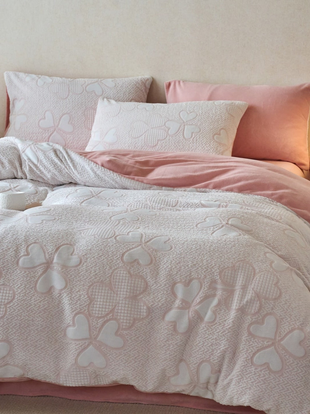 Sculpted Floral Plush Bedding Set original reference image 54