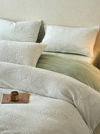 Sculpted Floral Plush Bedding Set original reference image 56