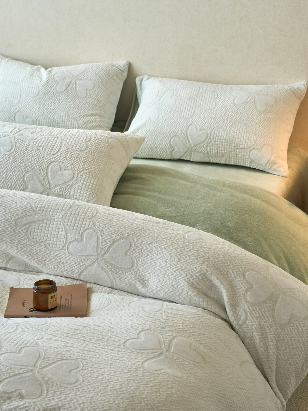 Sculpted Floral Plush Bedding Set original reference image 56