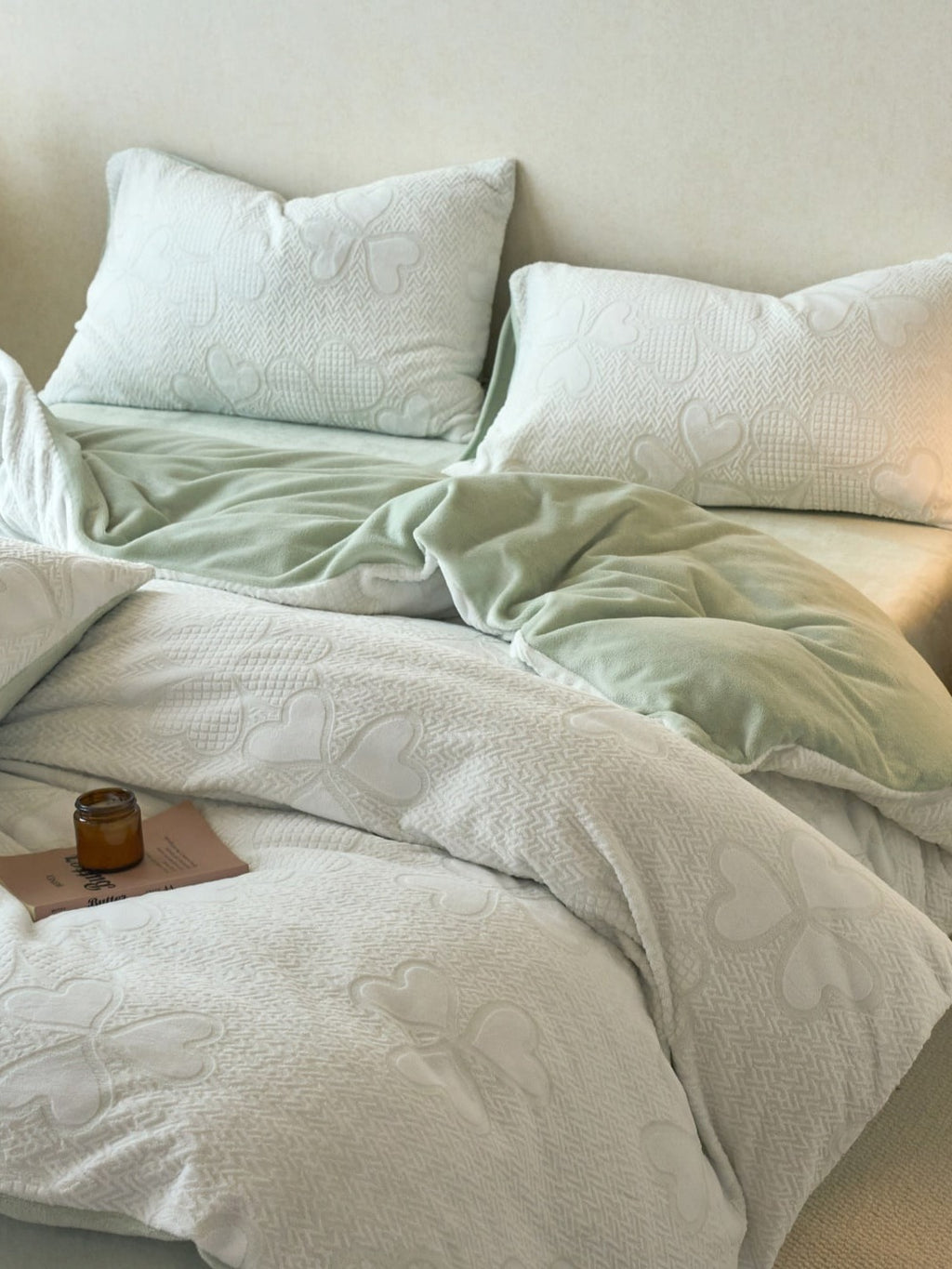 Sculpted Floral Plush Bedding Set original reference image 58