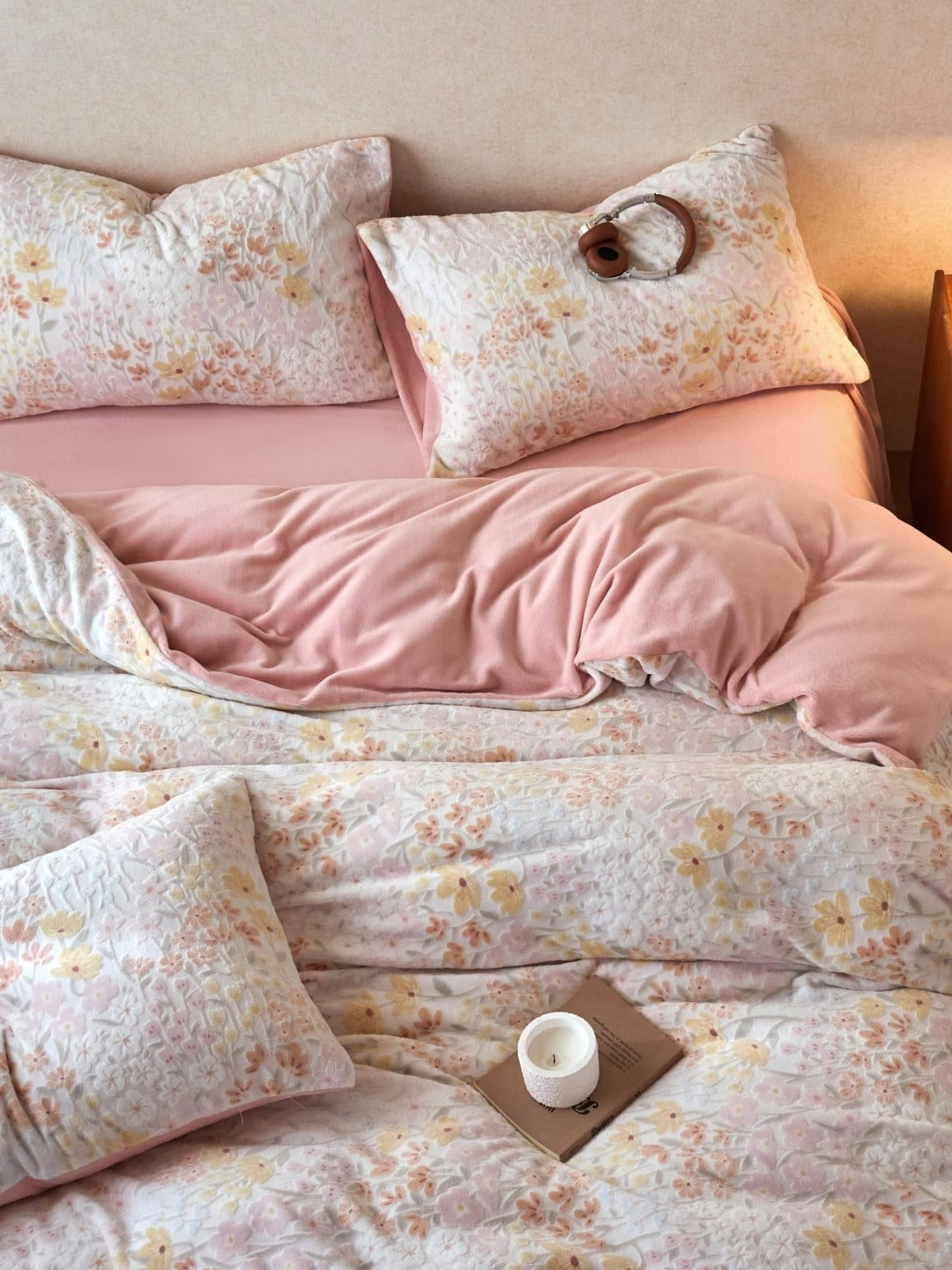 Sculpted Floral Plush Bedding Set original reference image 62