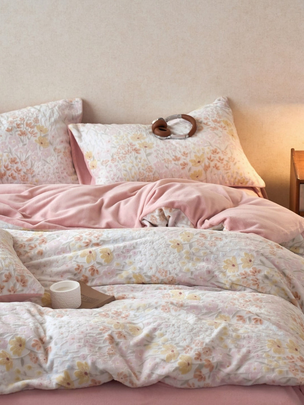Sculpted Floral Plush Bedding Set original reference image 63