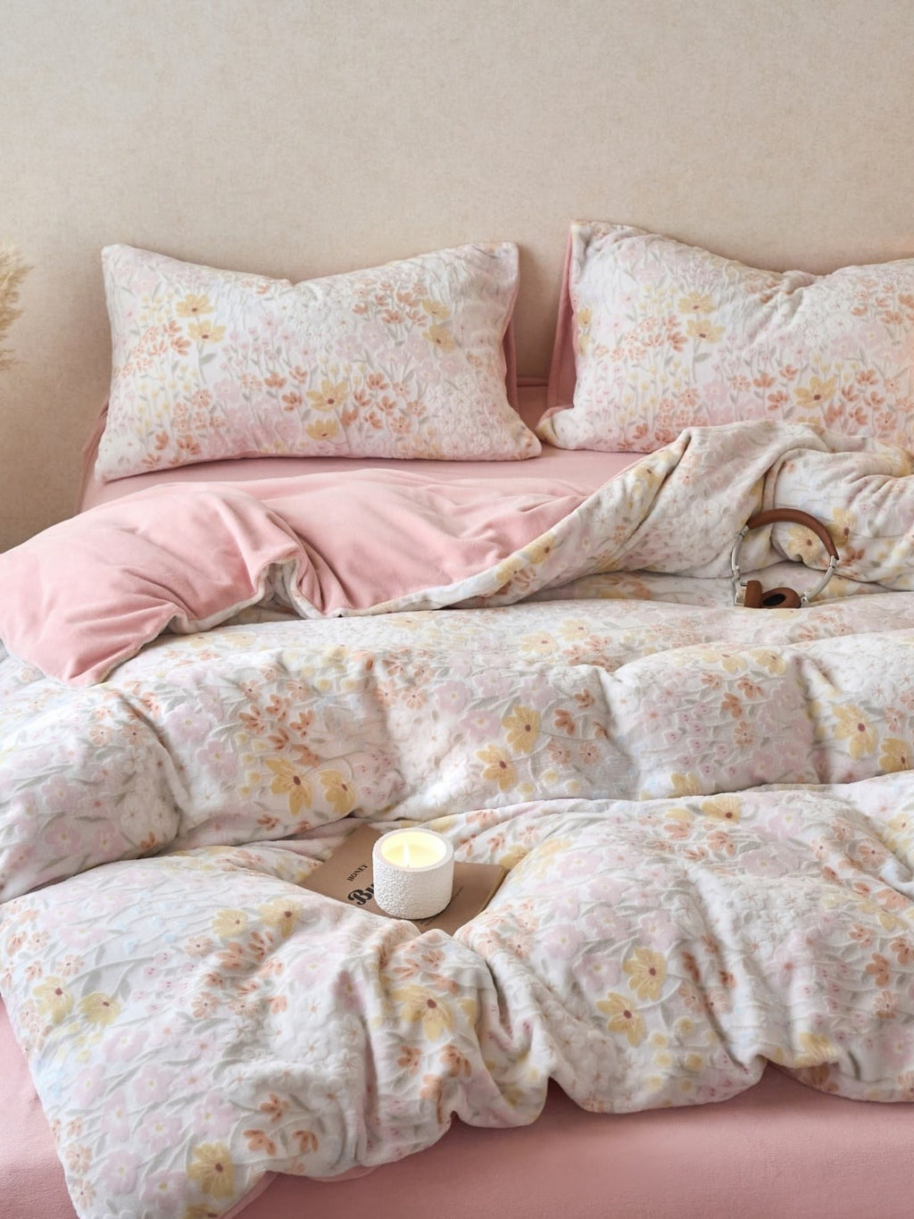 Sculpted Floral Plush Bedding Set original reference image 65