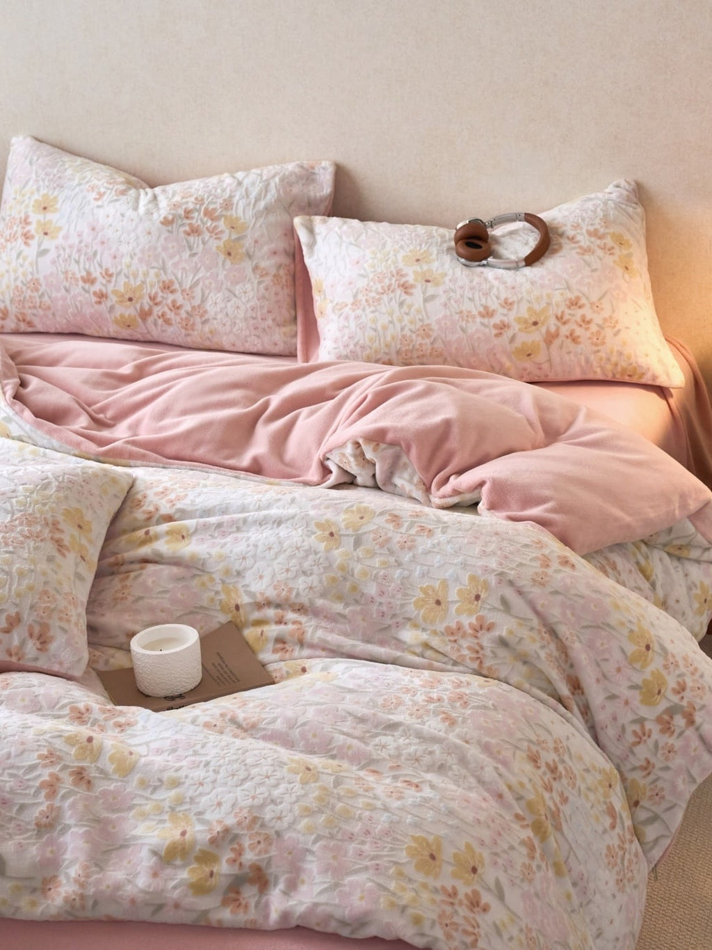 Sculpted Floral Plush Bedding Set original reference image 66