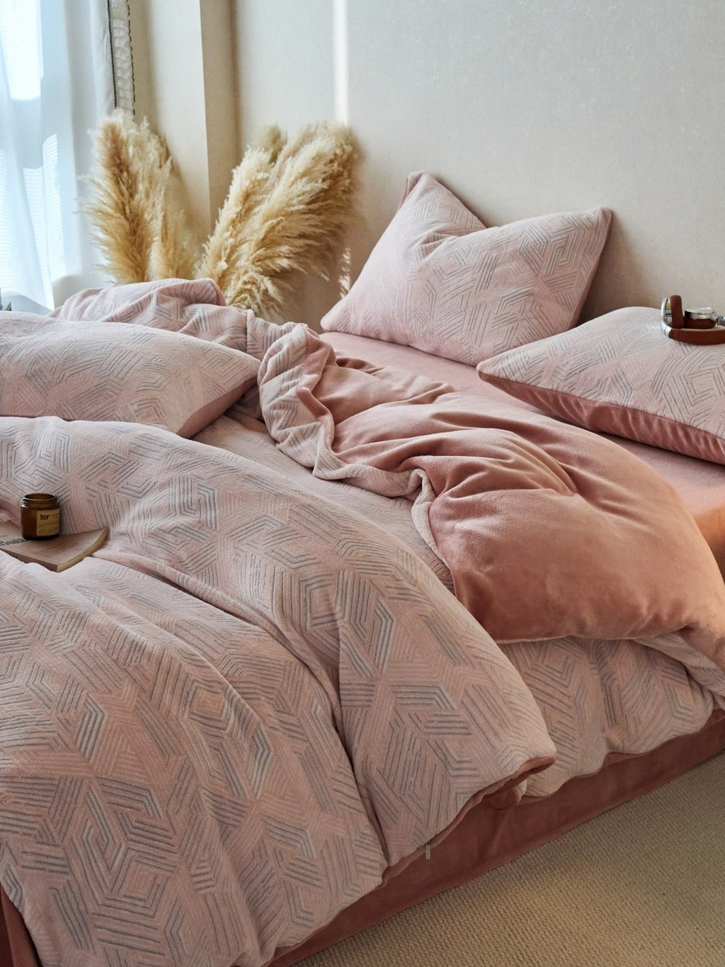 Sculpted Floral Plush Bedding Set original reference image 73