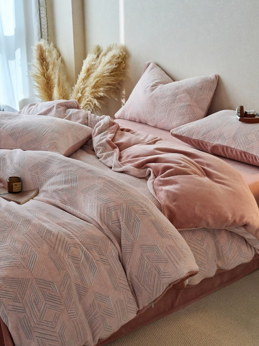 Sculpted Floral Plush Bedding Set original reference image 73