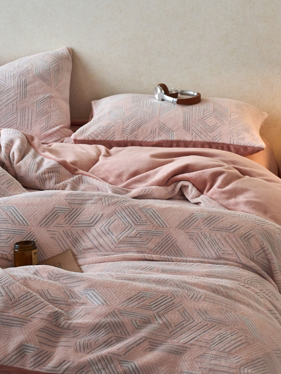 Sculpted Floral Plush Bedding Set original reference image 74