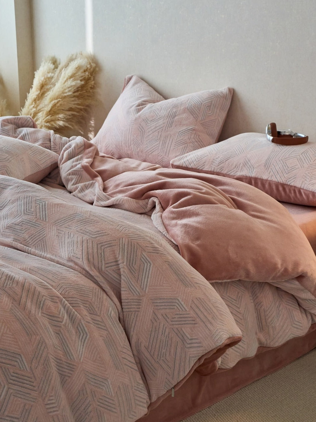 Sculpted Floral Plush Bedding Set original reference image 75