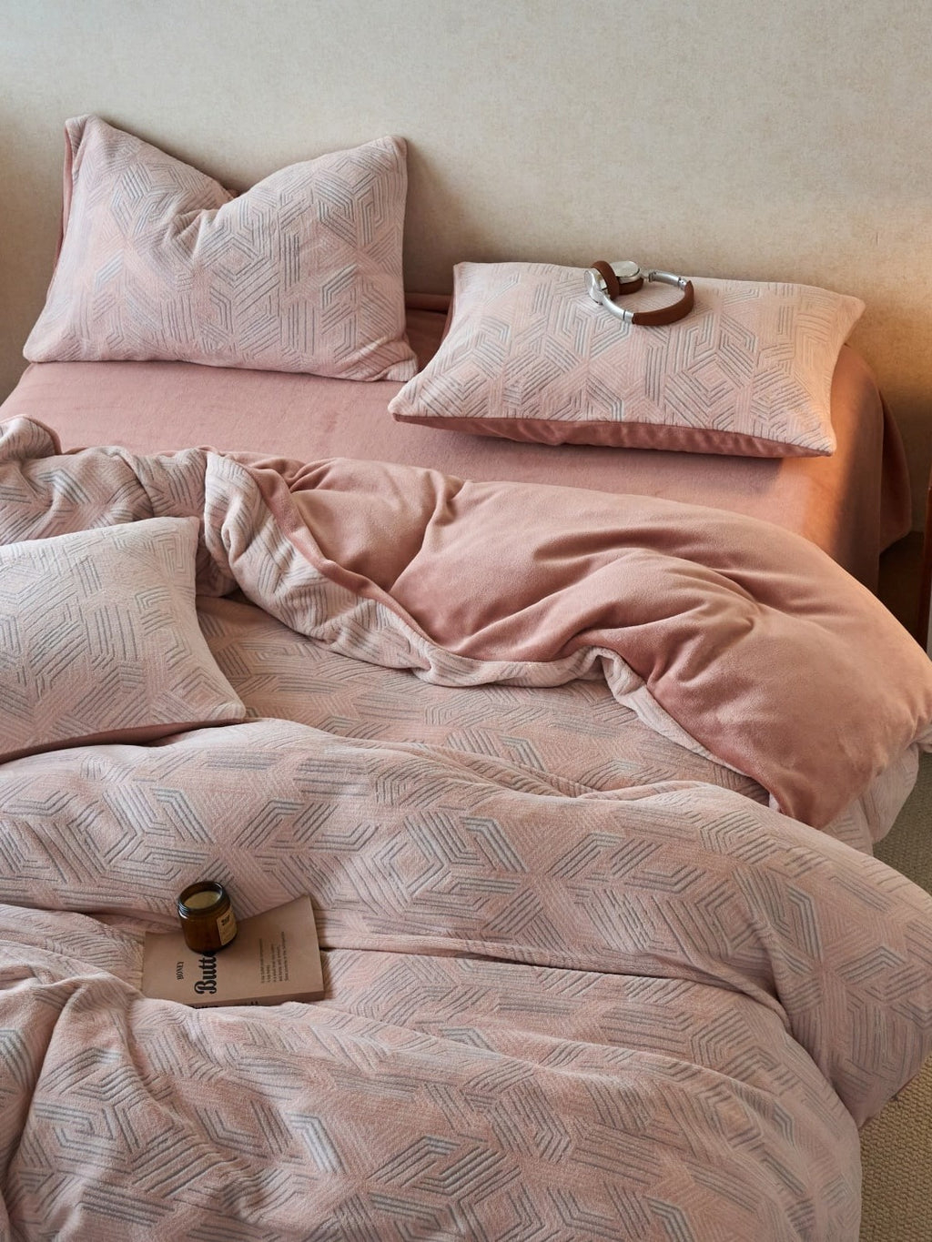 Sculpted Floral Plush Bedding Set original reference image 77