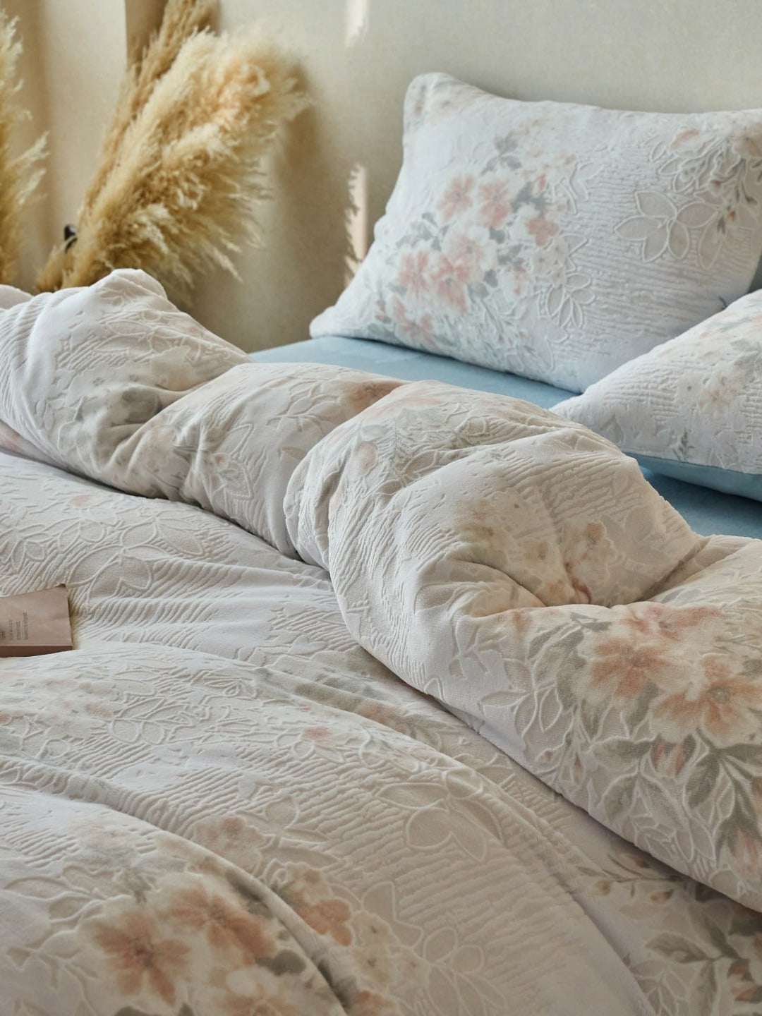 Sculpted Floral Plush Bedding Set original reference image 79
