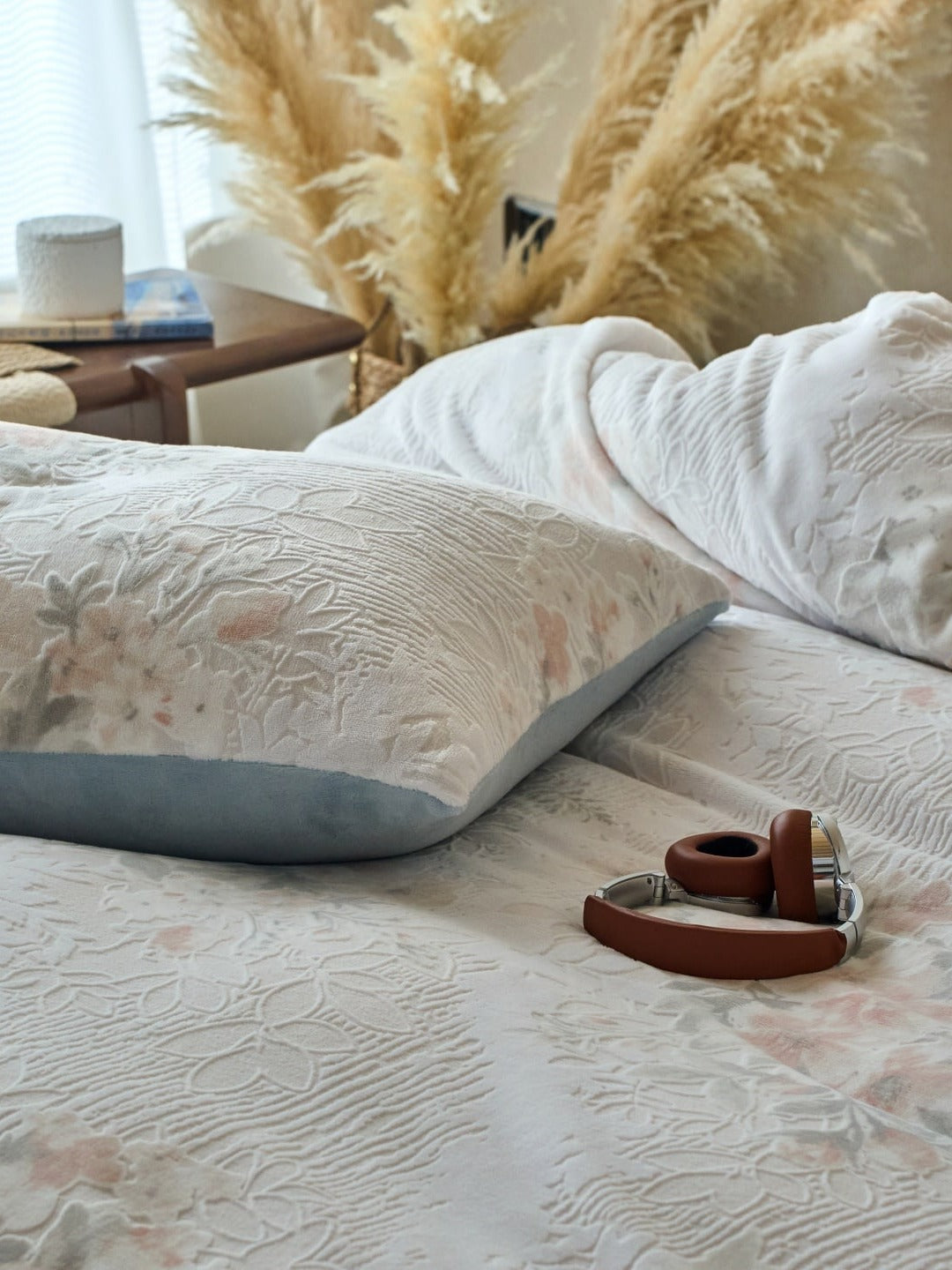 Sculpted Floral Plush Bedding Set original reference image 80
