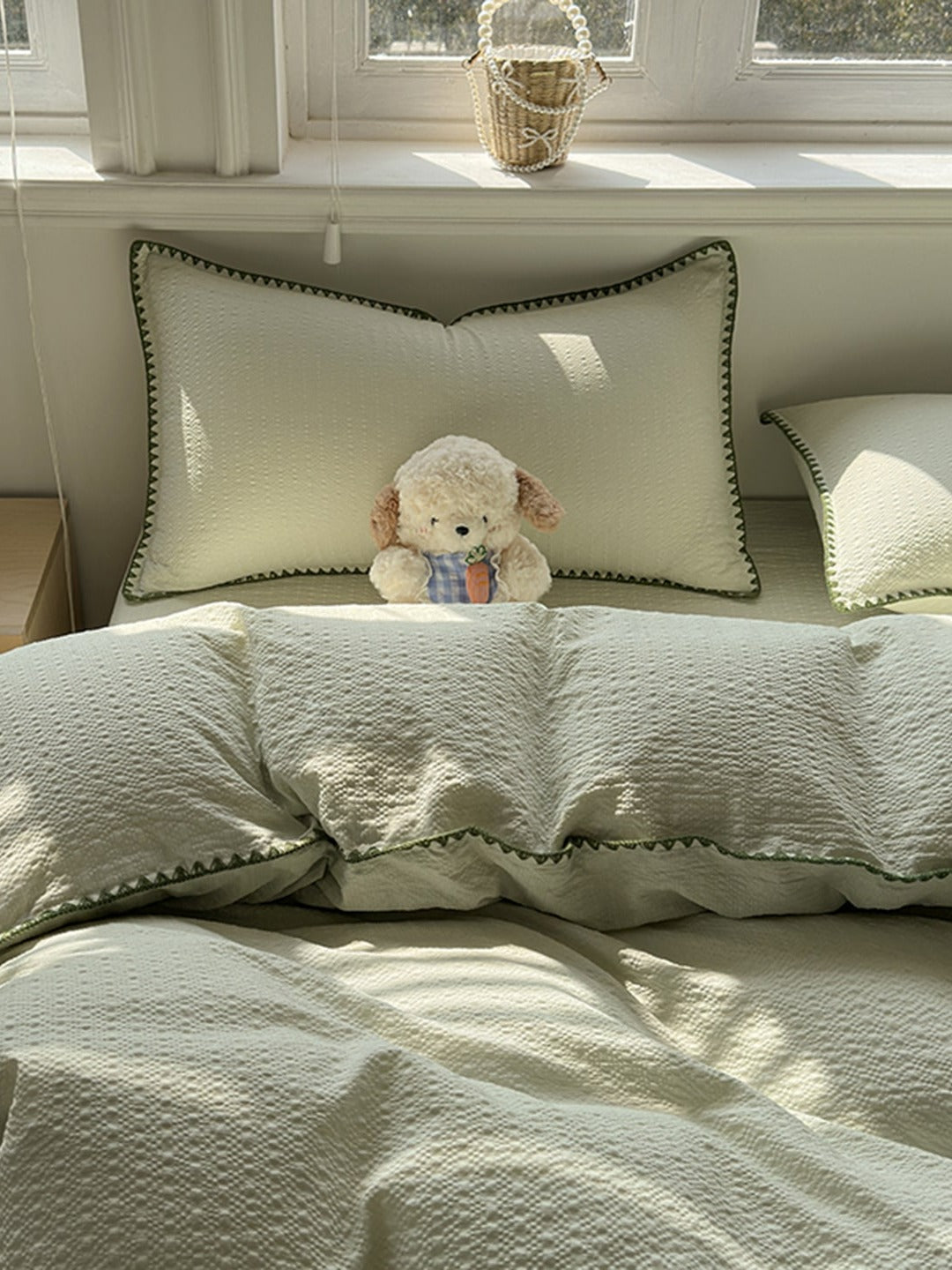 Shell Edge Seersucker Duvet Cover Set original reference image 2