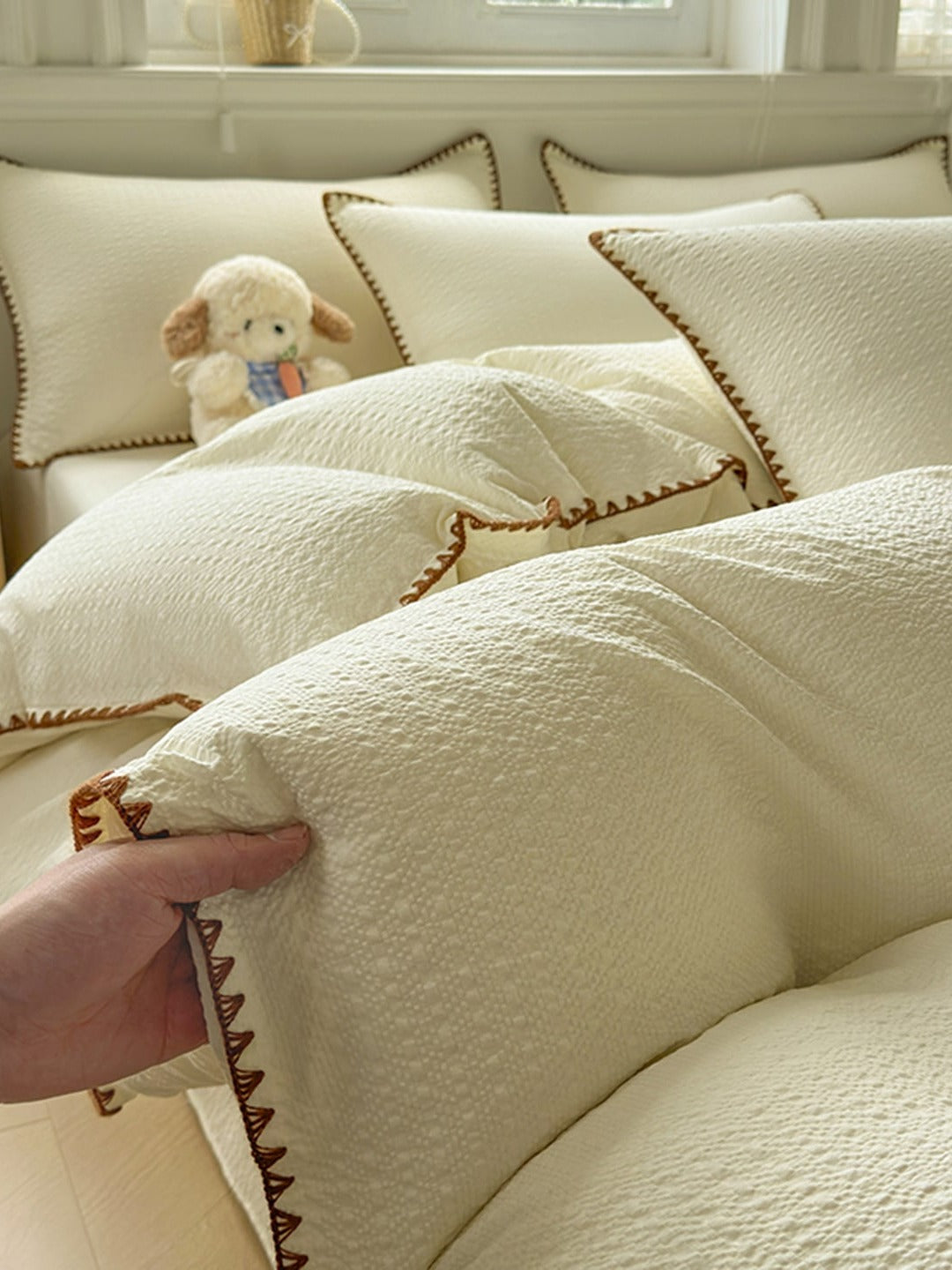 Shell Edge Seersucker Duvet Cover Set original reference image 12