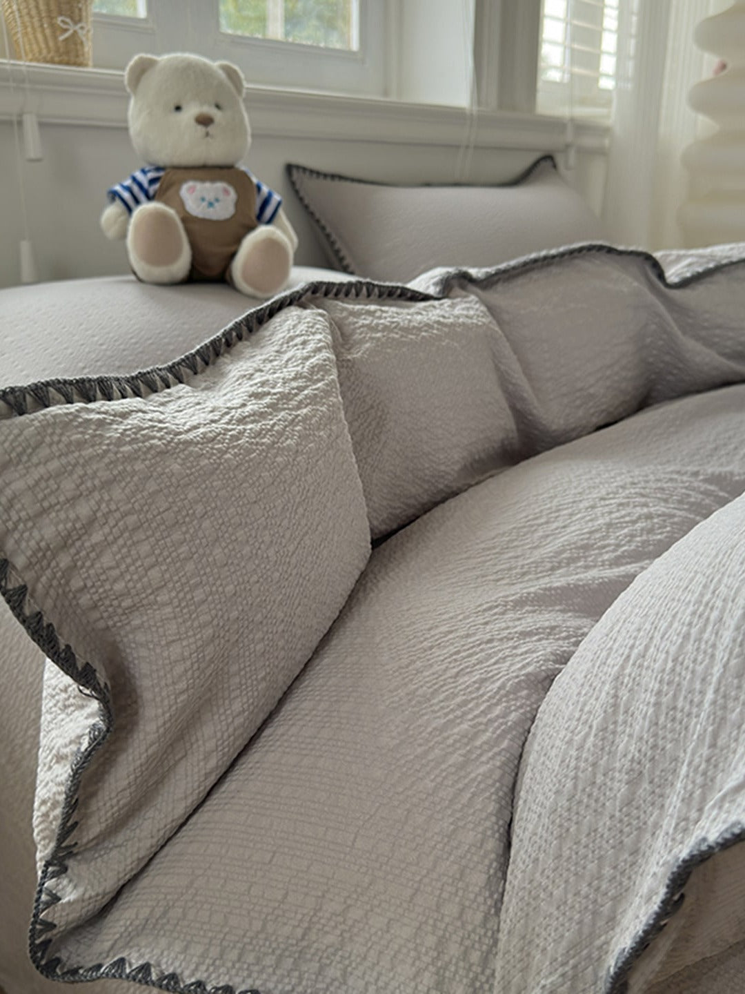 Shell Edge Seersucker Duvet Cover Set original reference image 16
