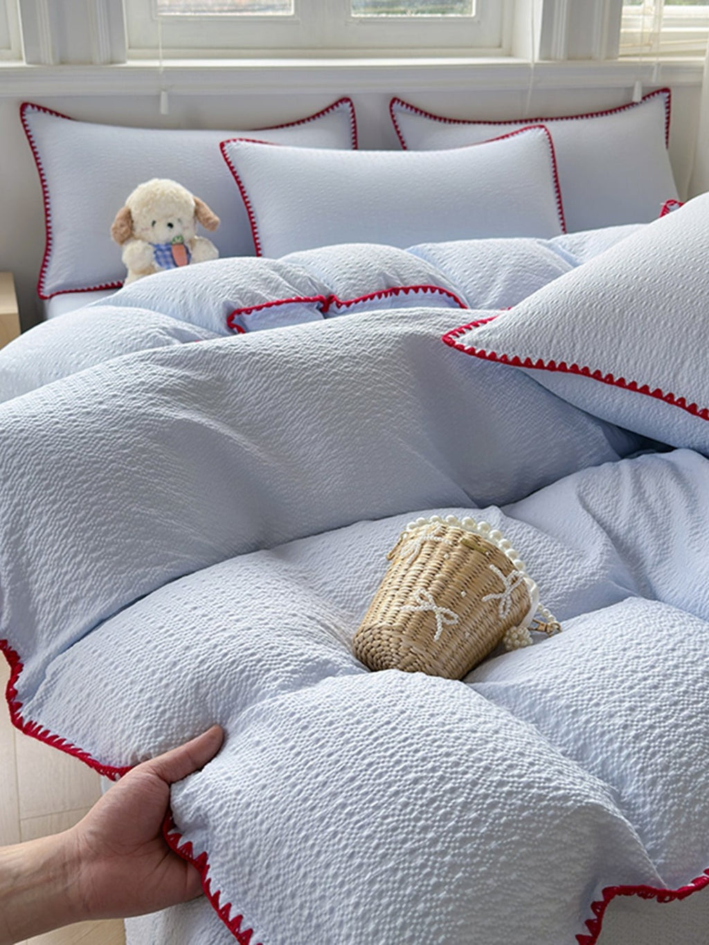 Shell Edge Seersucker Duvet Cover Set original reference image 19