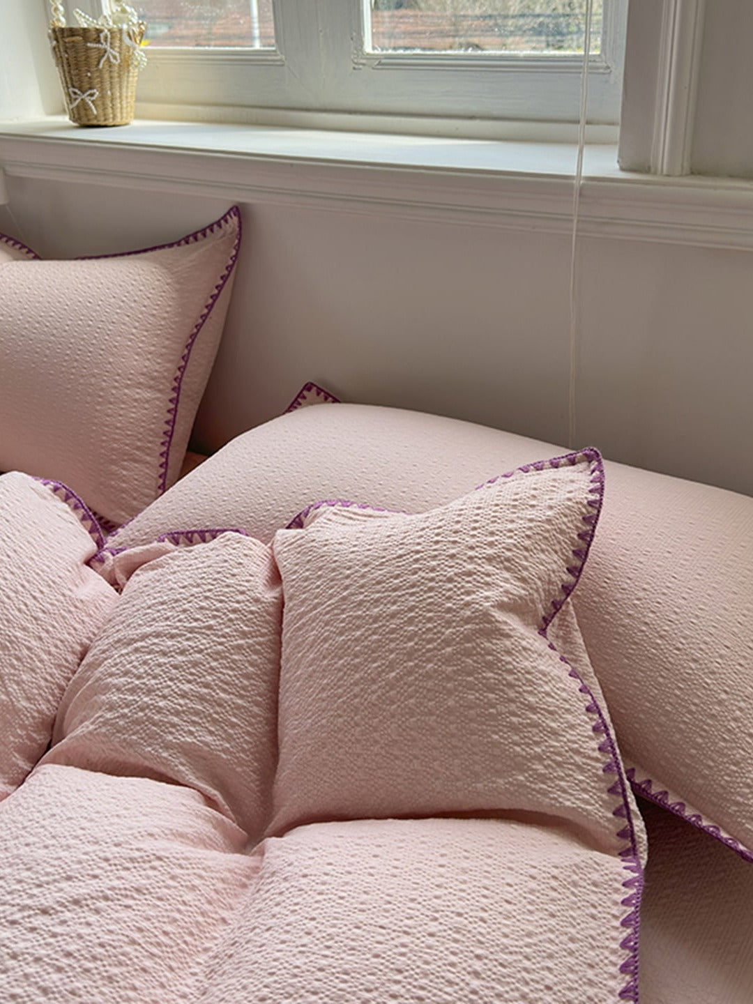 Shell Edge Seersucker Duvet Cover Set original reference image 26