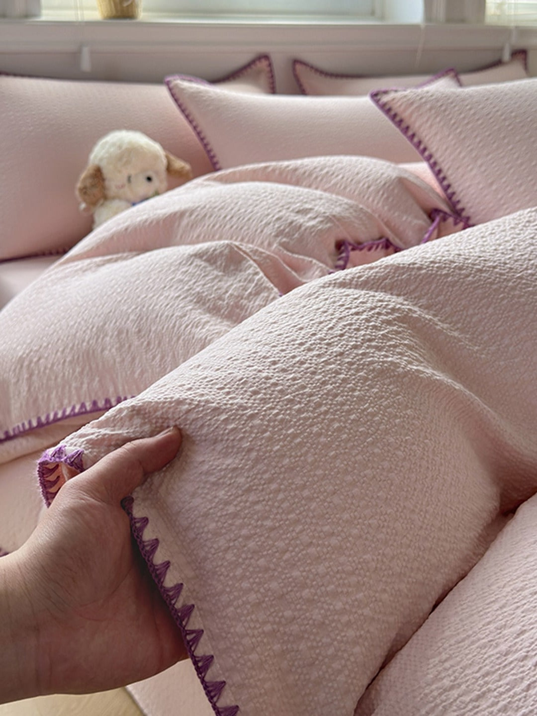 Shell Edge Seersucker Duvet Cover Set original reference image 30