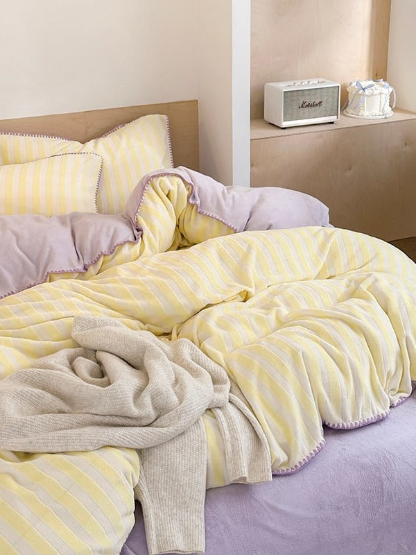 Studio Stripe Plush Bedding Set original reference image 9