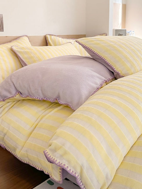 Studio Stripe Plush Bedding Set original reference image 12