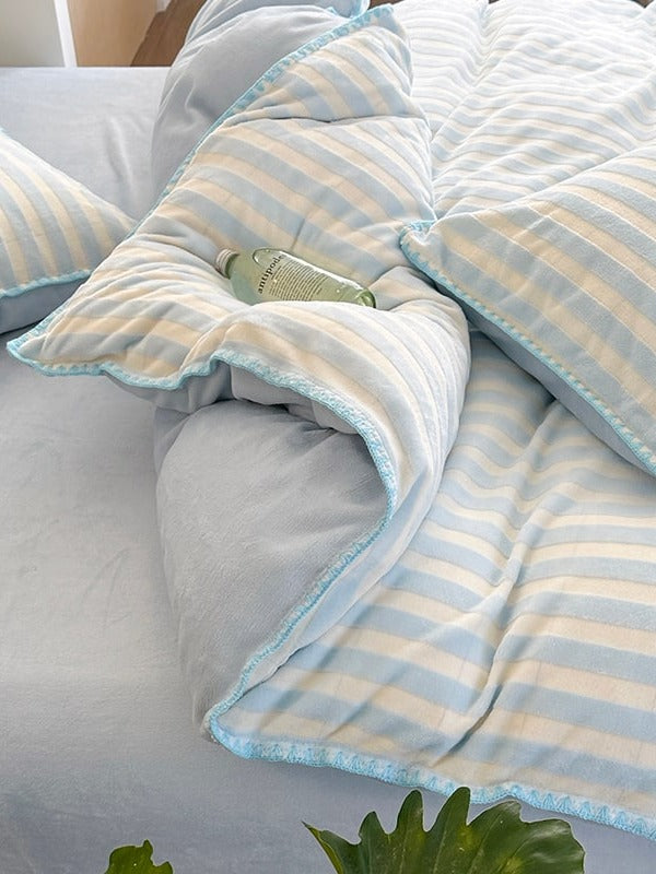 Studio Stripe Plush Bedding Set original reference image 23