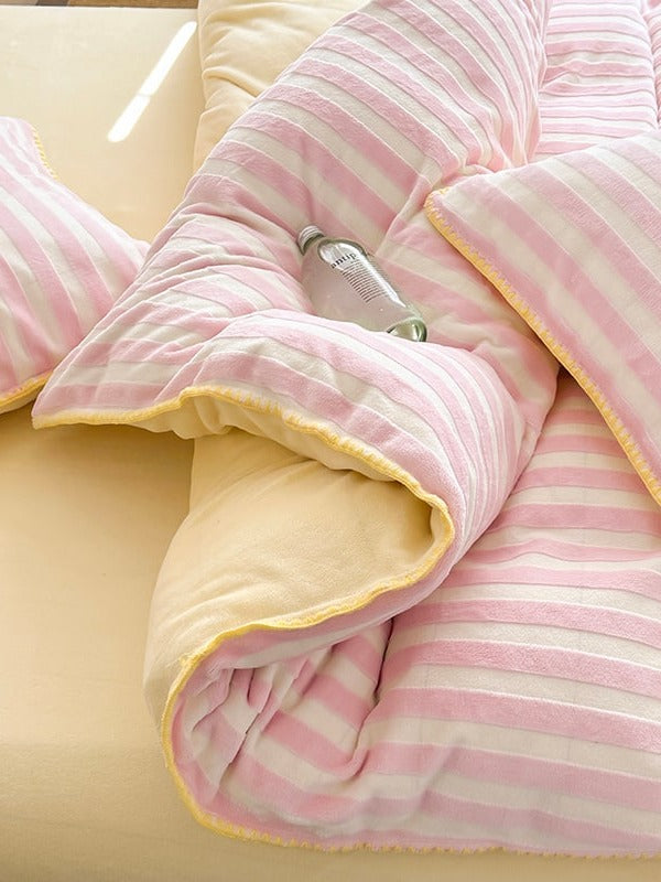 Studio Stripe Plush Duvet Cover Set original reference image 5