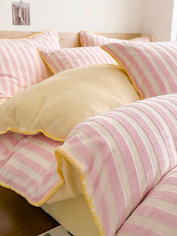 Studio Stripe Plush Duvet Cover Set original reference image 6