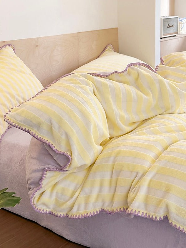 Studio Stripe Plush Duvet Cover Set original reference image 8