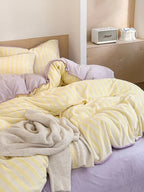 Studio Stripe Plush Duvet Cover Set original reference image 9