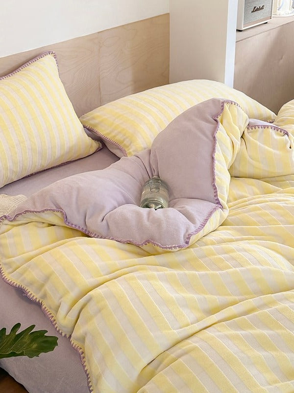 Studio Stripe Plush Duvet Cover Set original reference image 10