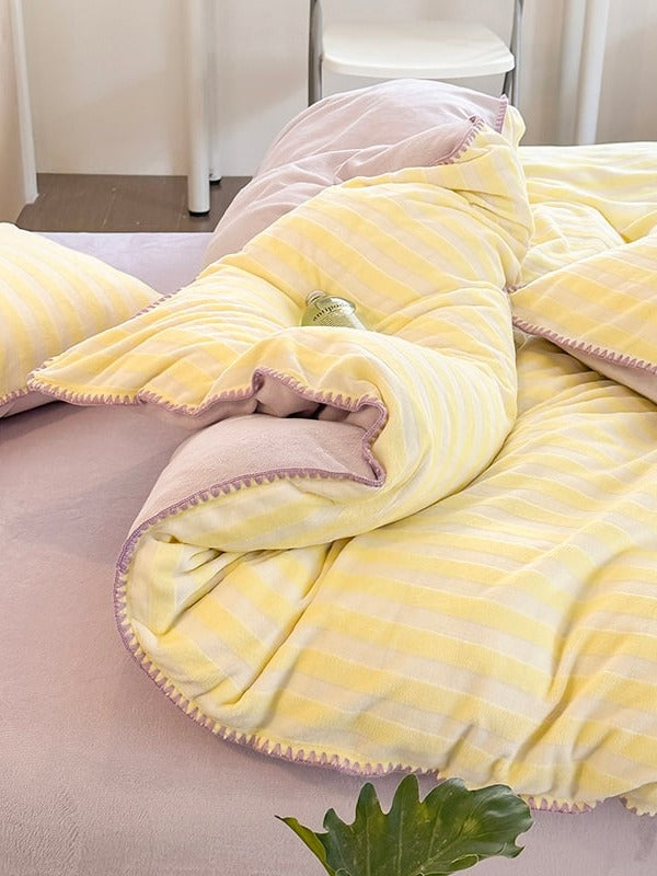 Studio Stripe Plush Duvet Cover Set original reference image 11