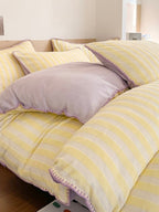 Studio Stripe Plush Duvet Cover Set original reference image 12