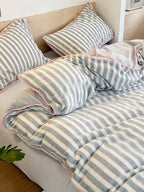 Studio Stripe Plush Duvet Cover Set original reference image 14
