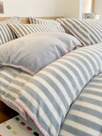 Studio Stripe Plush Duvet Cover Set original reference image 18