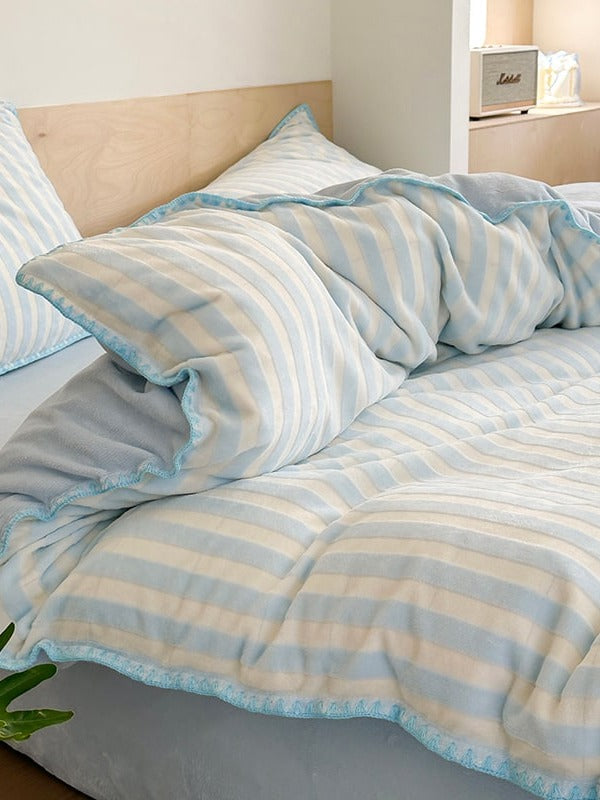 Studio Stripe Plush Duvet Cover Set original reference image 20