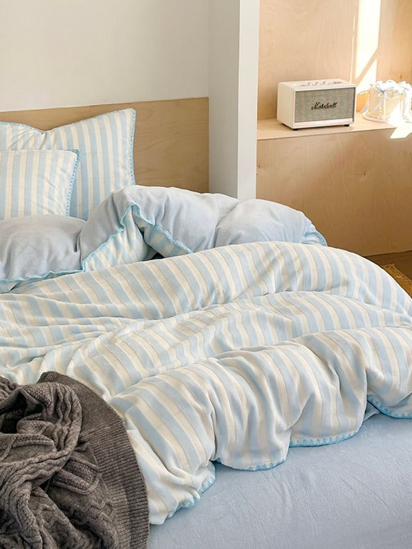 Studio Stripe Plush Duvet Cover Set original reference image 21