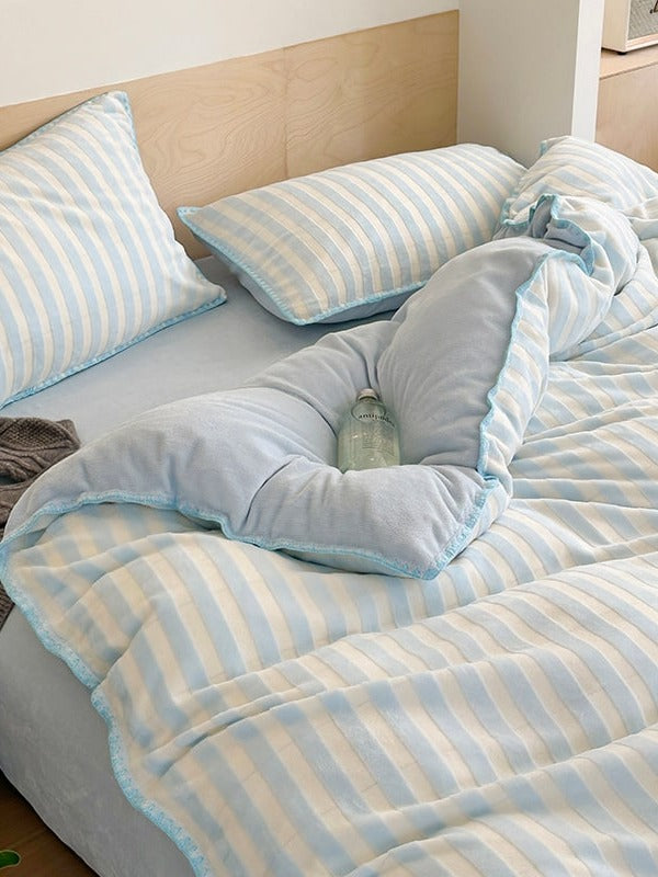 Studio Stripe Plush Duvet Cover Set original reference image 22