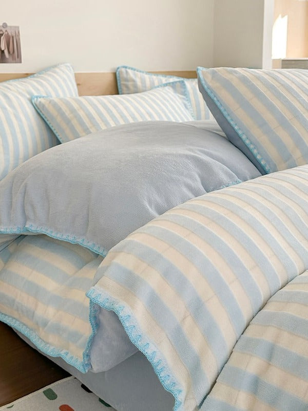 Studio Stripe Plush Duvet Cover Set original reference image 24