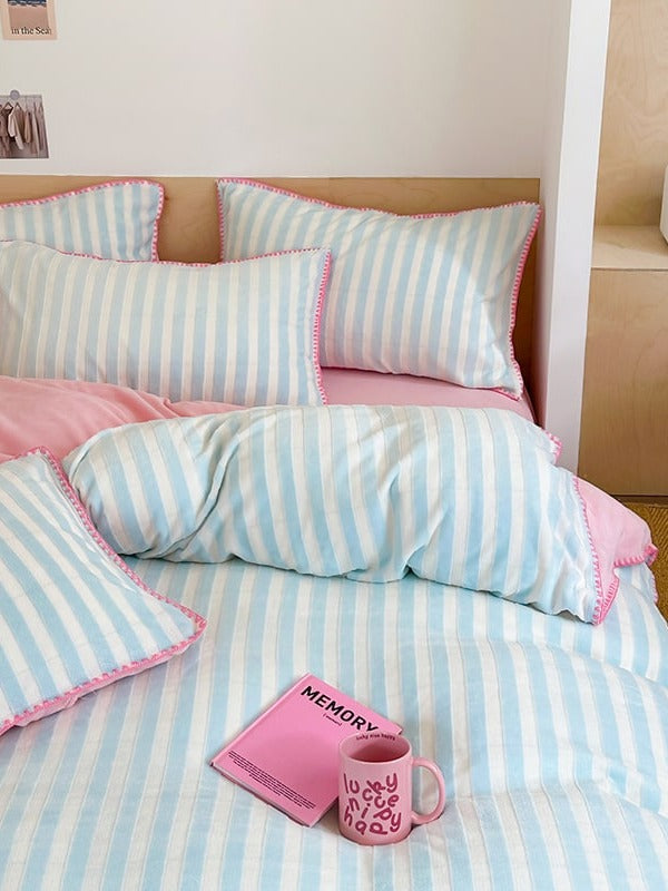Studio Stripe Plush Duvet Cover Set original reference image 25