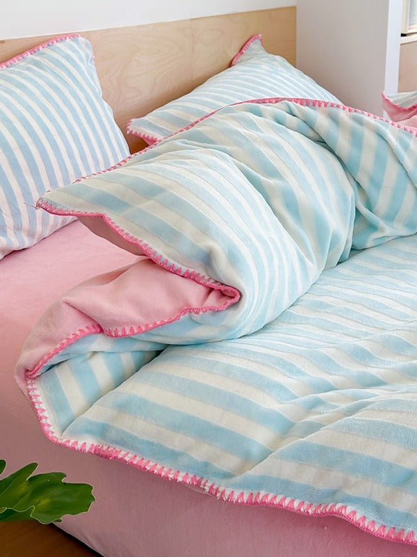 Studio Stripe Plush Duvet Cover Set original reference image 26