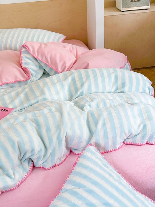 Studio Stripe Plush Duvet Cover Set original reference image 27
