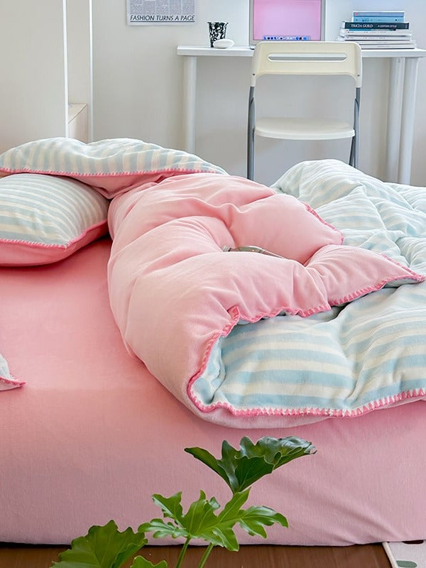 Studio Stripe Plush Duvet Cover Set original reference image 28