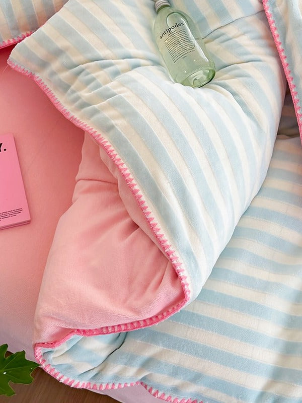 Studio Stripe Plush Duvet Cover Set original reference image 29