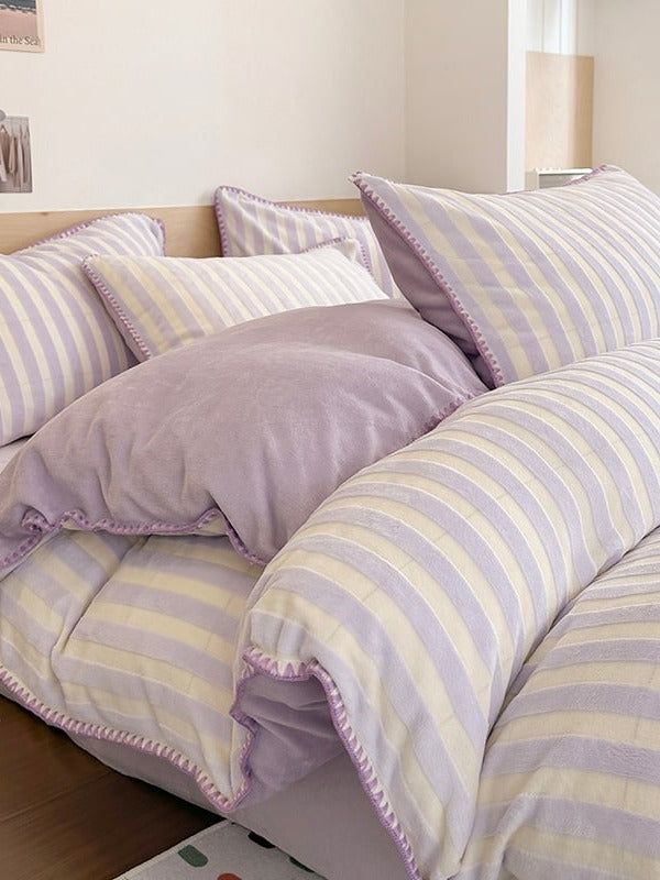 Studio Stripe Plush Duvet Cover Set original reference image 36