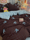 Tufted Bow Dot Seersucker Bedding Set original reference image 6