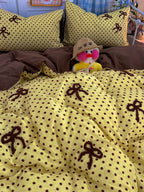 Tufted Bow Dot Seersucker Bedding Set original reference image 9