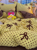 Tufted Bow Dot Seersucker Bedding Set original reference image 10